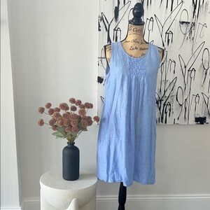 Light Blue Linen Sleeveless Dress